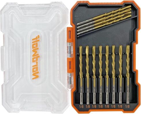 12-Piece HSS Titanium Nitride Drywall Cut Out Bit Set, 1/8" Cutting Bits with Guide Tip in Storage Case for Cut-Out Tools & Spiral Saw in Saudi Arabia