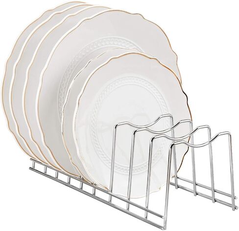 Pot Lid Holder Organizer, Kitchen Countertop Storage Rack Cutting Boards, Bakeware, Pots & Pans, Serving Trays, Reusable Containers in Cabinet Pantry, Stainless Steel in Saudi Arabia