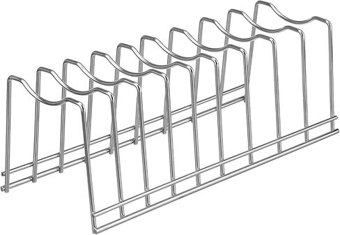 Pot Lid Holder Organizer, Kitchen Countertop Storage Rack Cutting Boards, Bakeware, Pots & Pans, Serving Trays, Reusable Containers in Cabinet Pantry, Stainless Steel in Saudi Arabia