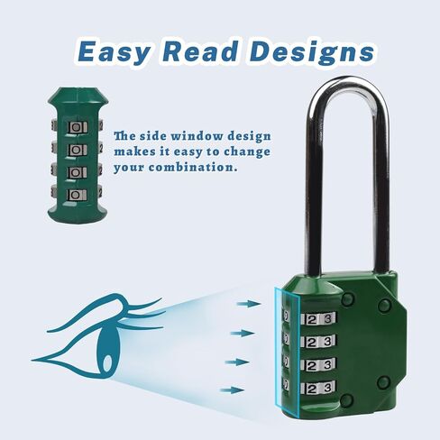 RESET-060 4 Digit Combination Padlock with 2.4 inch Long Shackle Combination Lock,Outdoor Waterproof Padlock,Indoor Padlock for School Locker, Gym Locker, Shed, Fence, Gate, Toolbox, Black in Kuwait