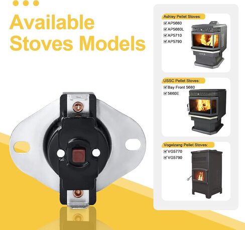 Adviace 80599 مفتاح قرص كبس ذو حد سيراميك منخفض الحرارة لـ Vogelzang VG5790، VG5770 مواقد الحبيبات، USSC، Ashley و King Pellet Stoves، F140-10F ذو حد منخفض مفتاح حراري عادم T-Disc. in Kuwait