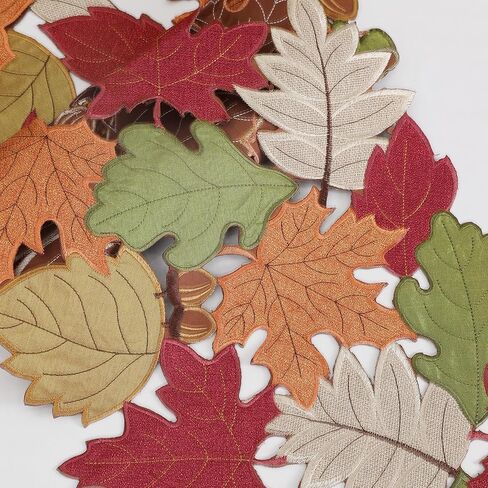 OWENIE مفرش طاولة الخريف، مفرش طاولة قصير لعيد الشكر لديكورات المنزل في موسم الخريف لطاولة القهوة، مفرش مطرز لبيت المزرعة وحصاد أشجار القيقب، 33.02 سم × 91.44 سم in Kuwait