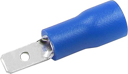 Baomain 0.11" Blue Male Insulated Spade Wire Connector Electrical Crimp Terminal 16-14 AWG 2.8 x 0.5mm (100PCS) in Saudi Arabia