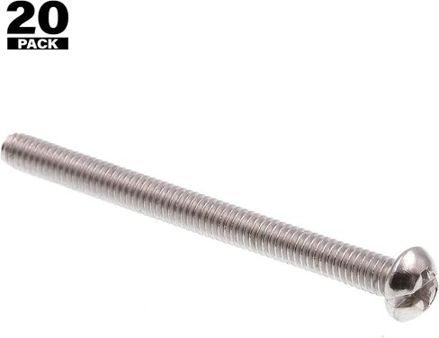 برغي آلة Prime-Line 9003911، رأس مستدير، مجموعة مشقوقة/فيليبس، #8-32 × 2 بوصة، فولاذ مقاوم للصدأ درجة 18-8، عبوة من 20 قطعة in Saudi Arabia
