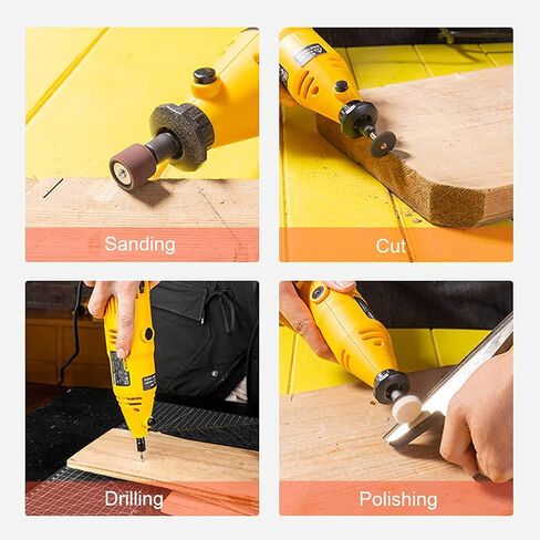 مجموعة ملحقات أدوات دوارة مكونة من 361 قطعة، مجموعات حفر وتلميع وطحن، مطحنة كهربائية بساق 1/8 بوصة، ملاءمة عالمية لسهولة القطع والطحن والصنفرة والشحذ والنحت والتلميع in Kuwait