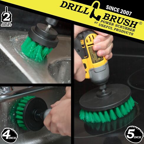 Ultra Stiff Drill Powered Cleaning Brush Set - Heavy Duty Industrial Stripping - Cordless Drill Power Scrubber Grill Brush for Household Cleaning Supplies - Rust Remover - No Wires - BBQ Grill Brush in Saudi Arabia