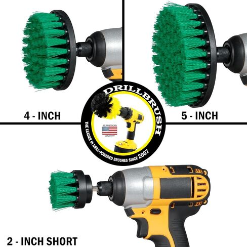 Ultra Stiff Drill Powered Cleaning Brush Set - Heavy Duty Industrial Stripping - Cordless Drill Power Scrubber Grill Brush for Household Cleaning Supplies - Rust Remover - No Wires - BBQ Grill Brush in Saudi Arabia