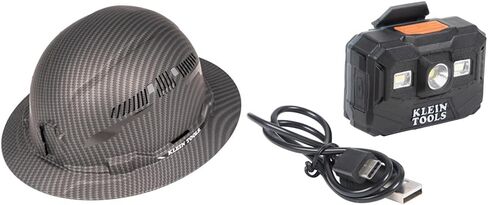 Klein Tools 60626 Hard Hat, Vented Full Brim Premium KARBN Design, Type 1 Class C Hard Hat, 4-Point Ratchet Suspension, Medium in Kuwait