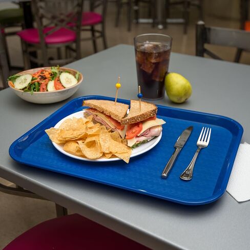 صينية كافتيريا للوجبات السريعة من Carlisle FoodService Products مع سطح منقوش للكافيتريات والوجبات السريعة وغرفة الطعام، بلاستيك، 17.87 × 14 × 0.98 بوصة، أحمر in Saudi Arabia
