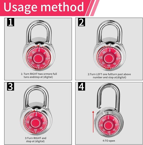 Standard Dial Combination Lock,Black Turnplate 2 in. Wide; Fixed Three Digital Combination; Pack of 24; Lock for School，Gym & Sports Locker, Toolbox, Gate, Case in Saudi Arabia