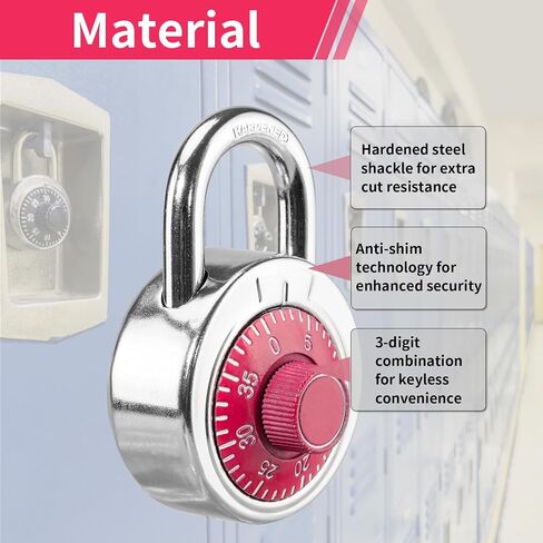 Standard Dial Combination Lock,Black Turnplate 2 in. Wide; Fixed Three Digital Combination; Pack of 24; Lock for School，Gym & Sports Locker, Toolbox, Gate, Case in Saudi Arabia