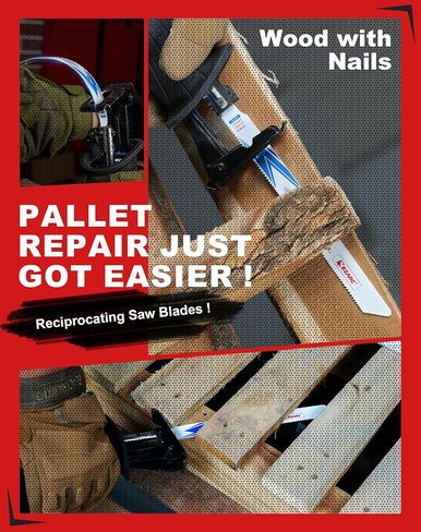 EZARC Reciprocating Saw Blades Set 9 Inch, Bi-Metal with Cobalt Nail Embedded Wood, Pallet Repair, Multi-Purpose Demolition Blades for Reciprocating/Sawzall Saws/Sabre Saws 10/14TPI (10-Pack) in Saudi Arabia