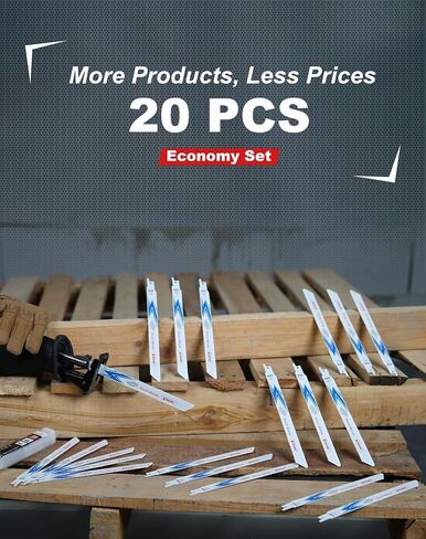 EZARC Reciprocating Saw Blades Set 9 Inch, Bi-Metal with Cobalt Nail Embedded Wood, Pallet Repair, Multi-Purpose Demolition Blades for Reciprocating/Sawzall Saws/Sabre Saws 10/14TPI (10-Pack) in Saudi Arabia