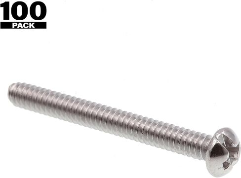 برغي آلة Prime-Line 9003227، رأس مستدير، مجموعة مشقوقة/فيليبس، #6-32 × 1-1/4 بوصة، فولاذ مقاوم للصدأ درجة 18-8، عبوة من 100 قطعة in Kuwait