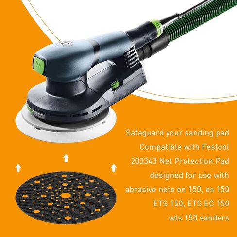 203343 وسادة حماية شبكية للصنفرة مقاس 6 بوصات متوافقة مع تلميع Festool Sander 150، ES 150، ETS 150، ETS EC 150، WTS 150، لبطانة تلميع شبكية كاشطة مقاس 6 بوصات، عبوتان in Kuwait