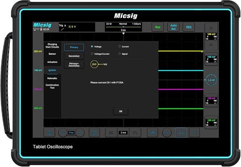 Micsig Digital Automotive Tablet Oscilloscope, 4 Channels 10.1-Inch Touchscreen 100MHz Bandwidth 1GSa/s Sampling Rate 110Mpts Memory Depth, ATO1004 in Saudi Arabia