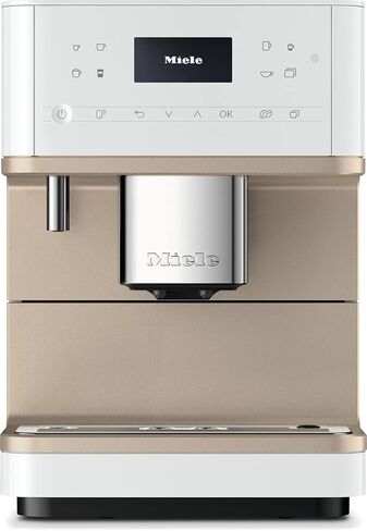 Miele CM 6160 MilkPerfection Automatic Coffee Machine - OneTouch for Two, AromaticSystem, 4 individual profiles, DoubleShot, WiFi-compatible, LED lighting, easy cleaning, in Lotus White in Kuwait