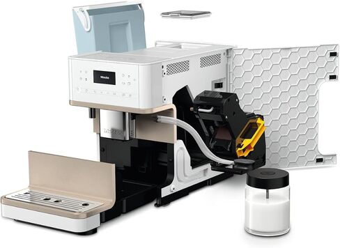 Miele CM 6160 MilkPerfection Automatic Coffee Machine - OneTouch for Two, AromaticSystem, 4 individual profiles, DoubleShot, WiFi-compatible, LED lighting, easy cleaning, in Lotus White in Kuwait