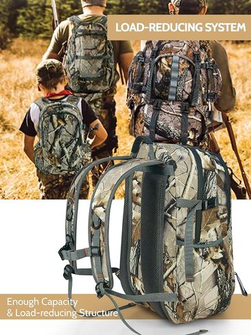 NEW VIEW 30L Camo Hunting Bag for Kids & Youth, Men Small Lightweight Backpack with 11 Pockets, Water Resistant Day Pack for Boys & Girls, Bird Watching, Travel, Hiking, Camping-New Camo in Saudi Arabia