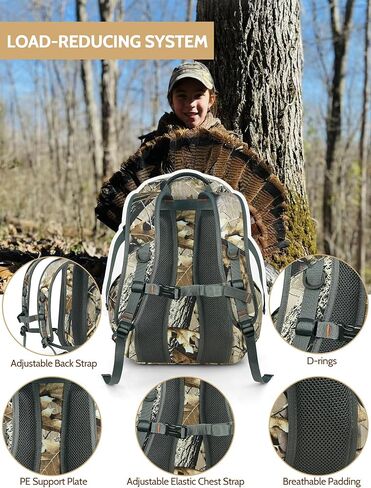 NEW VIEW 30L Camo Hunting Bag for Kids & Youth, Men Small Lightweight Backpack with 11 Pockets, Water Resistant Day Pack for Boys & Girls, Bird Watching, Travel, Hiking, Camping-New Camo in Saudi Arabia