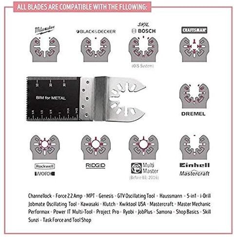50PCS Bi-Metal Oscillating Multitool Quick Release Oscillating Saw Blades Fits Fein Multimaster, Porter Cable, Black&Decker, Bosch Craftsman, Ridgid, Makita, Milwaukee, Dewalt etc in Kuwait