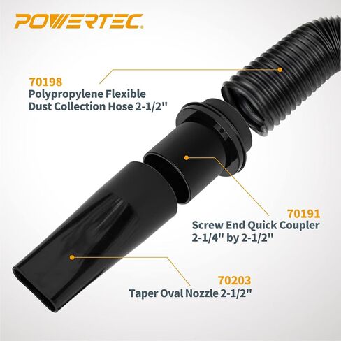 POWERTEC 2 1/2'' x 36'' Dust Collection Hose, Flexible 2.5 Inch Dust Collector Hose for Table Saw, Drill Press, Woodworking and Wood Shop Dust Collection System (70198V) in Saudi Arabia