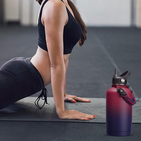 Auto Spout Lid with Button Lock, Replacement Flip Lid of 2.22" Diameter Fits Wide Mouth, Leak- Proof Bottle Accessories with Big Handle Easy to Carry in Saudi Arabia
