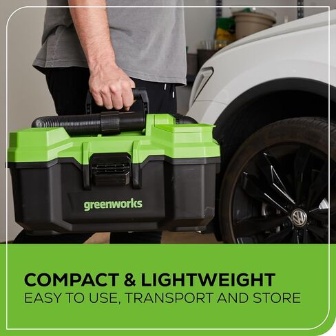 مكنسة Greenworks 40V (3 جالون) اللاسلكية الرطبة / الجافة + الملحقات، وبطارية 2.0 أمبير في الساعة وشاحن متضمن in Saudi Arabia