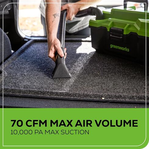 مكنسة Greenworks 40V (3 جالون) اللاسلكية الرطبة / الجافة + الملحقات، وبطارية 2.0 أمبير في الساعة وشاحن متضمن in Saudi Arabia