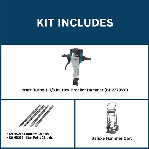 BOSCH BH2770VCD 120-Volt 1-1/8 Hex Breaker Hammer Brute Turbo Deluxe Kit with Deluxe Cart in Saudi Arabia
