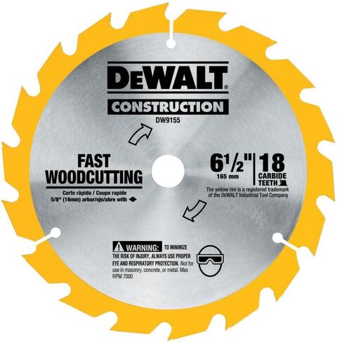DEWALT Circular Saw Blade, 6 1/2 Inch, 18 Tooth, Framing (DWA161218) in Kuwait