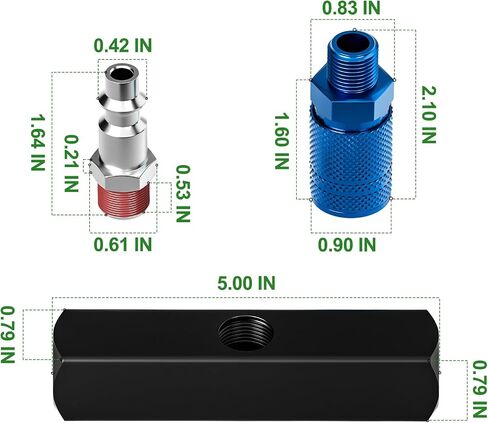 TAISHER 3-Way Straight Air Manifold 4 Ports Aluminum Industrial Pneumatic Air Compressor Quick Connect Socket In Line Type Air Hose Splitter with 3 Couplers and 1/4" Male NPT Plug in Saudi Arabia