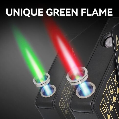 2 Pack Jet Torch Lighter Ace Card Lighter Green Flame Refillable Butane Lighter Ace of Spades Cool Lighter Adjustable Windproof Poker Lighter (Without Gas) in Saudi Arabia