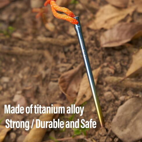 TITO Titanium Outdoor Camping Straight Nail Pegs Stakes with Size 5mm/6mm Pack of 6 (Colorful 5.0×165mm) in Saudi Arabia