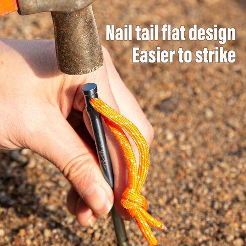 TITO Titanium Outdoor Camping Straight Nail Pegs Stakes with Size 5mm/6mm Pack of 6 (Colorful 5.0×165mm) in Saudi Arabia