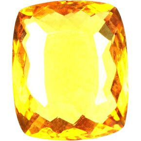 REAL-GEMS 81.35 Ct Yellow Citrine Cushion Shaped Loose Gemstone AB-504
