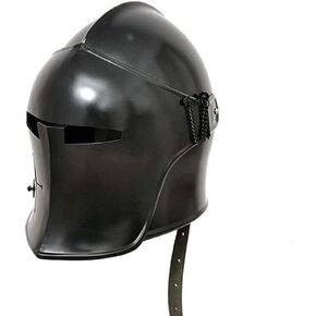 AnNafi® Barbuta Helmet Knight Templar Crusader Helmet | Black Wearable | Medieval LARP Sca Cosplay Armour Costume For Men