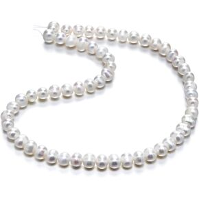Adabele 1 Strand Real Natural Grade A Potato Round White Cultured Freshwater Pearl Loose Beads 4-5mm for Jewelry Making 14 inch fp2-45