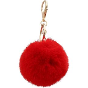 Real Sic Pom Pom Keychain - Faux Fur For Girls Women Backpack Purse Gift