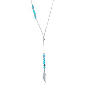 قلادة نسائية من الفضة عيار 925 من NYC Sterling Dream Catcher Y مرصعة بالخرز باللون الفيروزي, الفيروز الصناعي in Kuwait