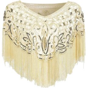 1920s Shawl Wraps Gatsby Beaded Evening Cape Bridal Shawl for Evening Dresses Wedding Party