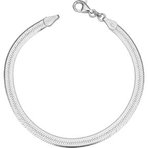 Kooljewelry Sterling Silver 4.6 mm Herringbone Chain Bracelet (7.5 or 8.5 inch)