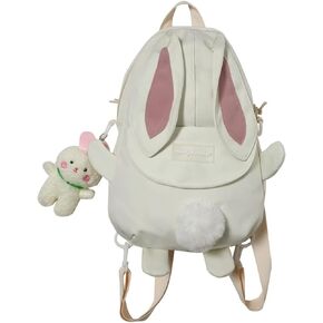 Leisure bag rabbit backpack cute style crossbody bag handbag rucksack for men and women (Blue)