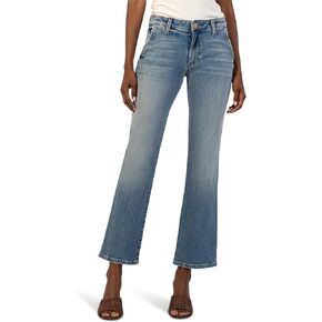 KUT from the Kloth Women's Kelsey Mid Rise Ankle Flare Regular Hem Slash Pocket in Decreased