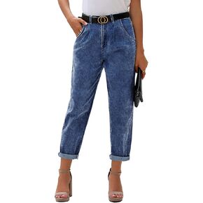 luvamia Mom Jeans for Women Trendy High Waisted Stretchy Loose Jeans for Women Denim Pants