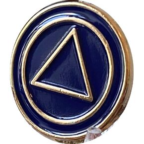 AA Lapel Pin Blue Color Gold Plated No Number Plain Front