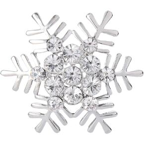 EVER FAITH Austrian Crystal Winter Snowflake Flower Brooch Pin Clear