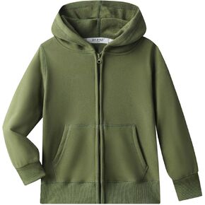 DILBYKE Boys Girls Hoodies Hooded Sweatshirts Solid Fleece Hoodie Classic Full Zipper Top Plush Cotton in Kuwait