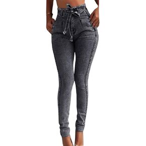 Sexyshine Women's High Waisted Skinny Destroyed Ripped Hole Denim Pants Long Stretch Pencil Jeans