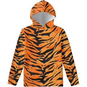 Unisex Kid's Fuzzy Hoodies with Front Kangaroo Pocket, Long Sleeve Round Collar Hoodies for Age 6-16 Kids